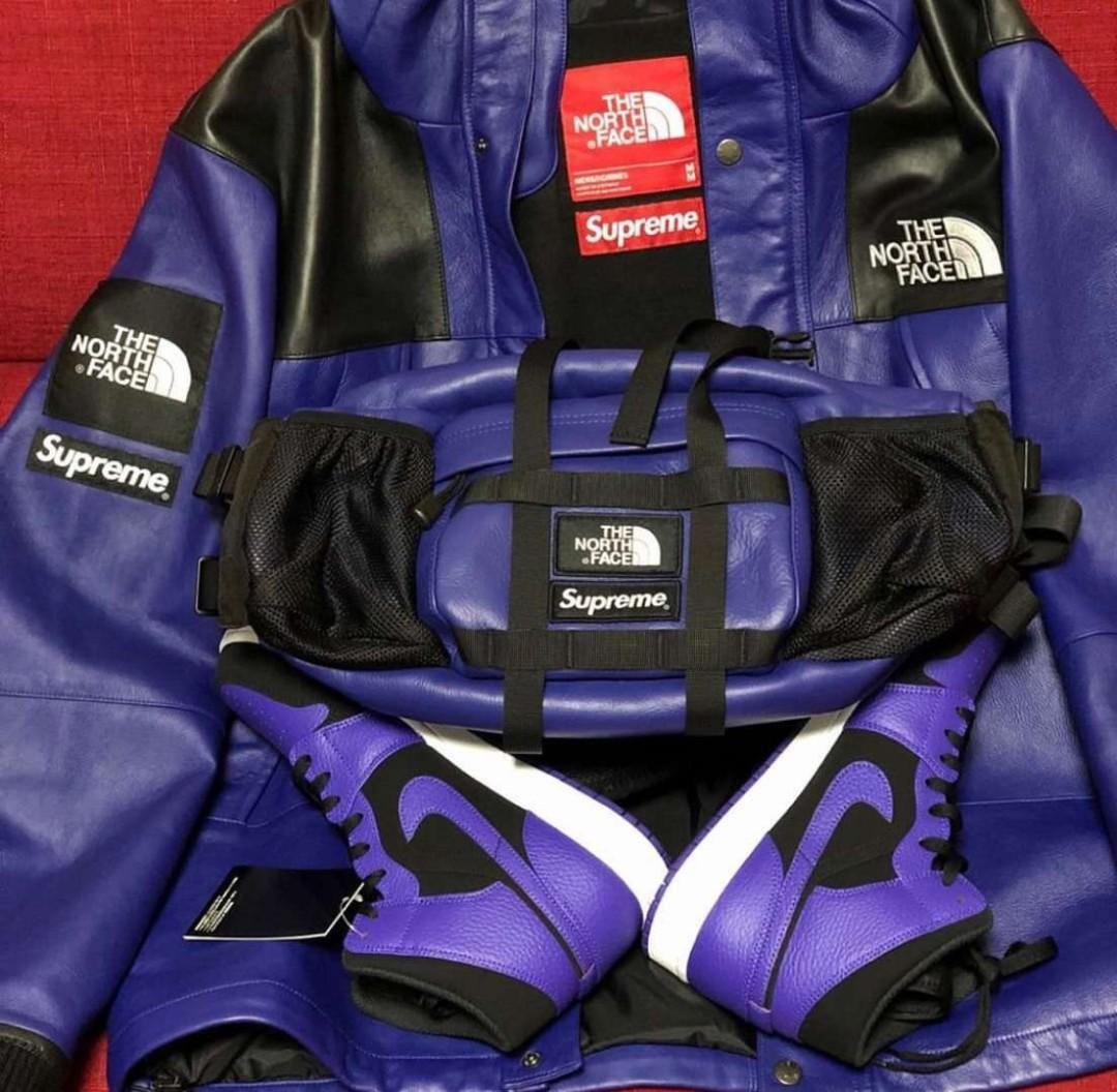 supreme tnf leather waist bag