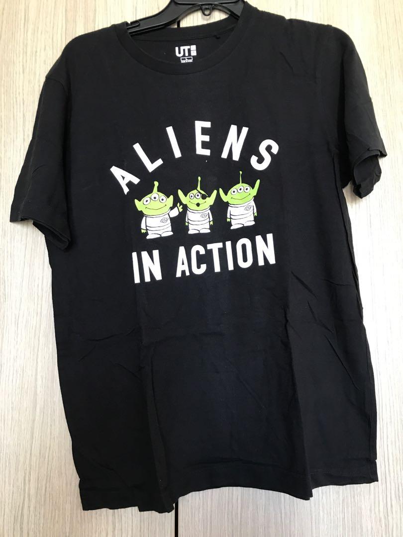 Uniqlo Alien Black Tee Men S Fashion Tops Sets Tshirts Polo Shirts On Carousell