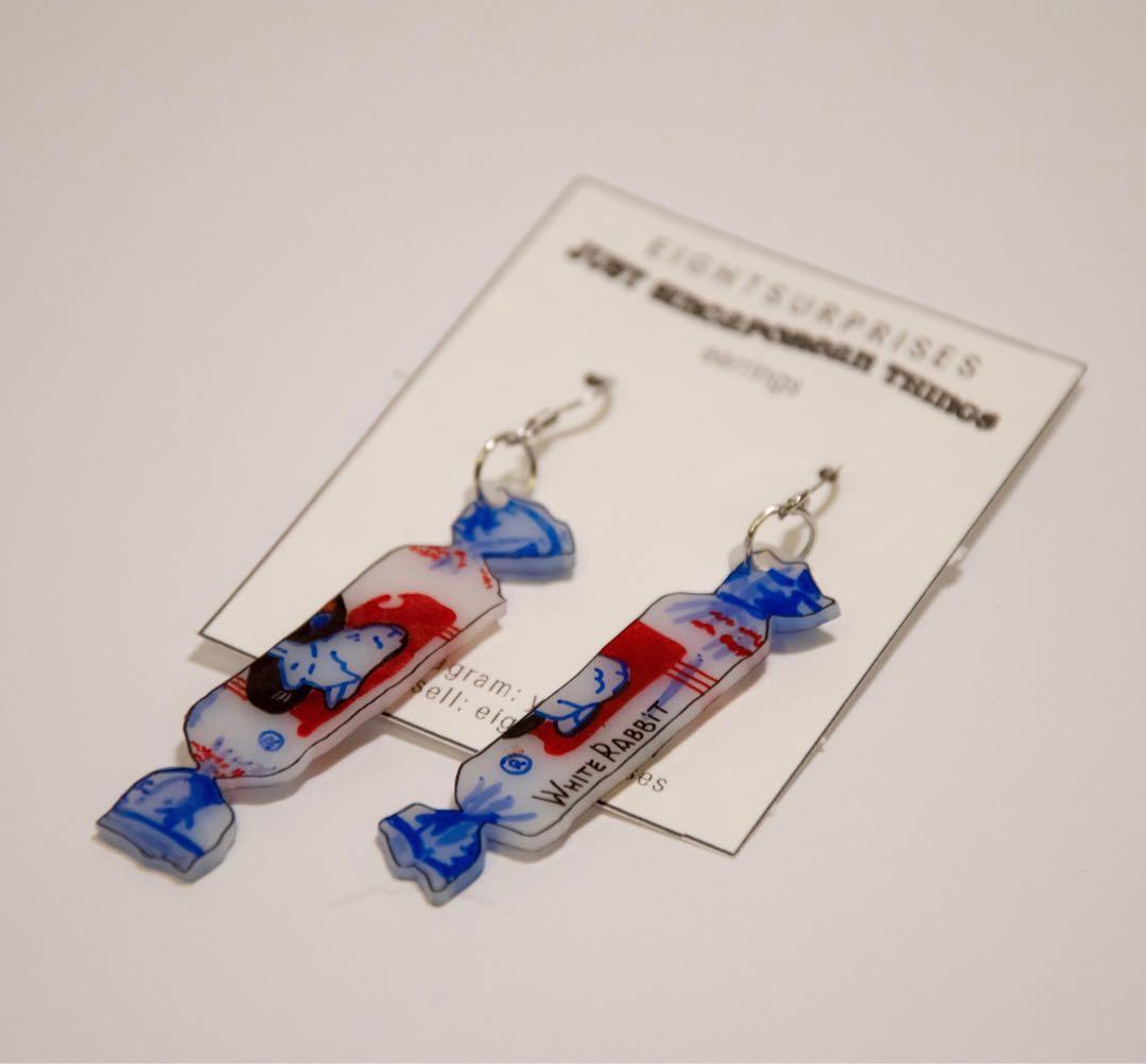 White discount rabbit earrings