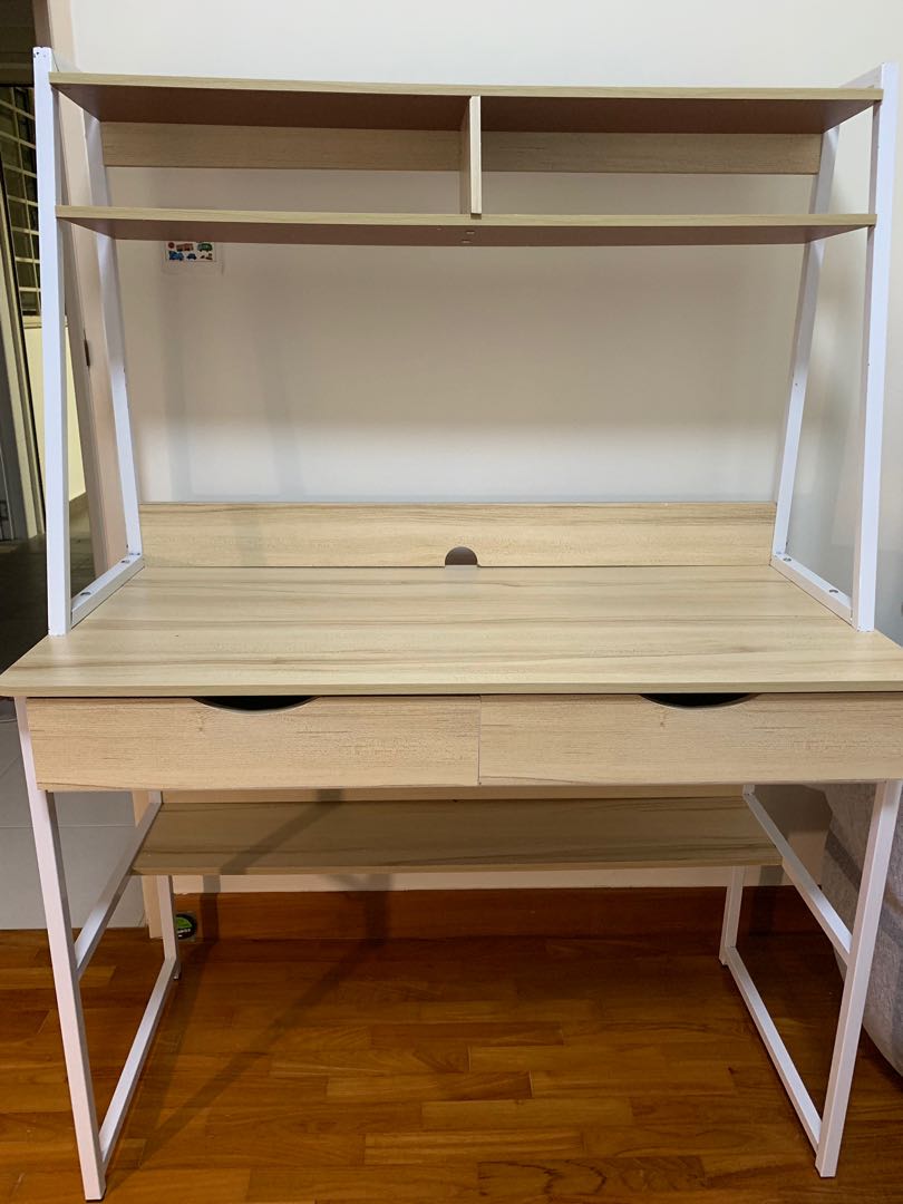 Wooden Study Desk With Metal Leg