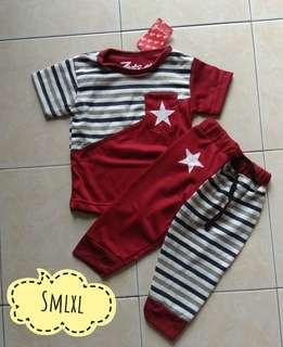 Setelan Anak Motif Garis