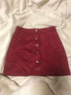 cute button up velvet skirt