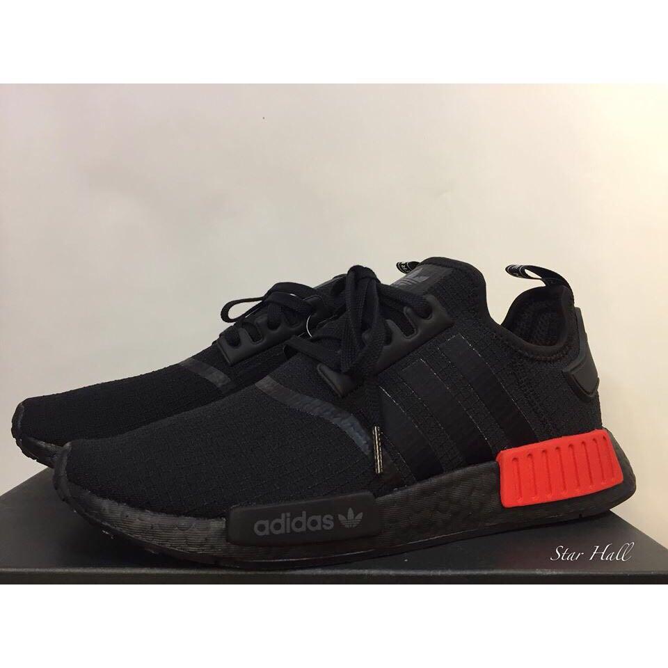 Adidas nmd r1 top black red b37618