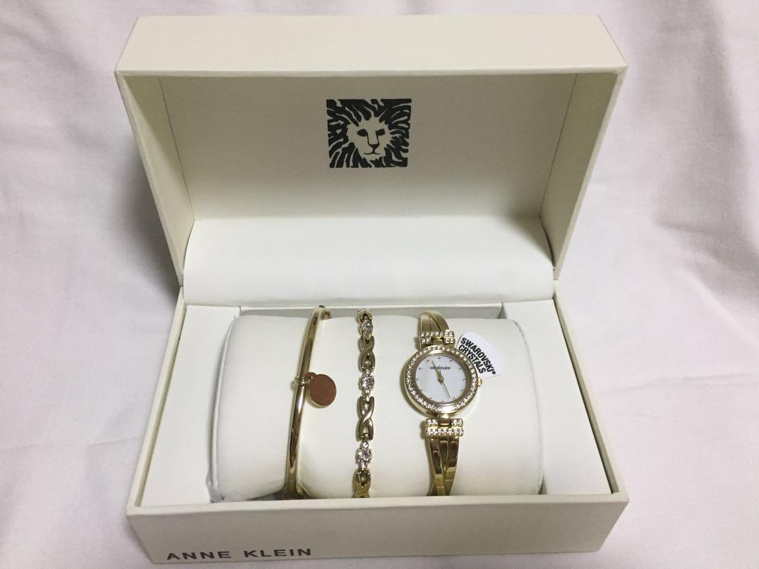Anne klein goldtone crystal bangle box set on sale