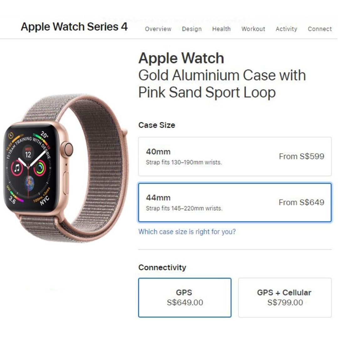 Leff8ce Apple Watch Series 4 44mm Gold Aluminum Case With Pink Sand Sport Loop Leaders Int Com