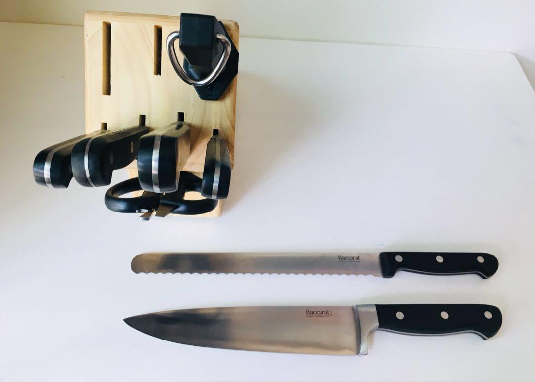 Baccarat Sabre 9 Piece Knife Block Set, Furniture & Home Living