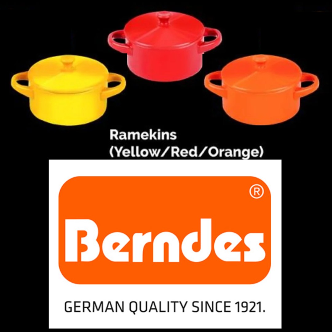 Berndes (German branded cookware) Ramekins (Yellow/Orange/Red), (11cm