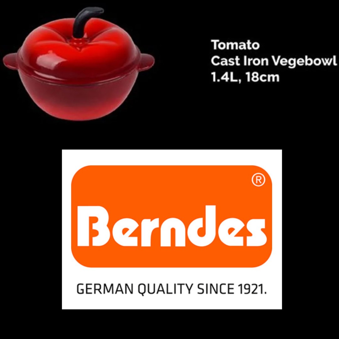 Berndes (German branded cookware) Tomato Cast Iron Vegebowl, 1.4L, 18cm