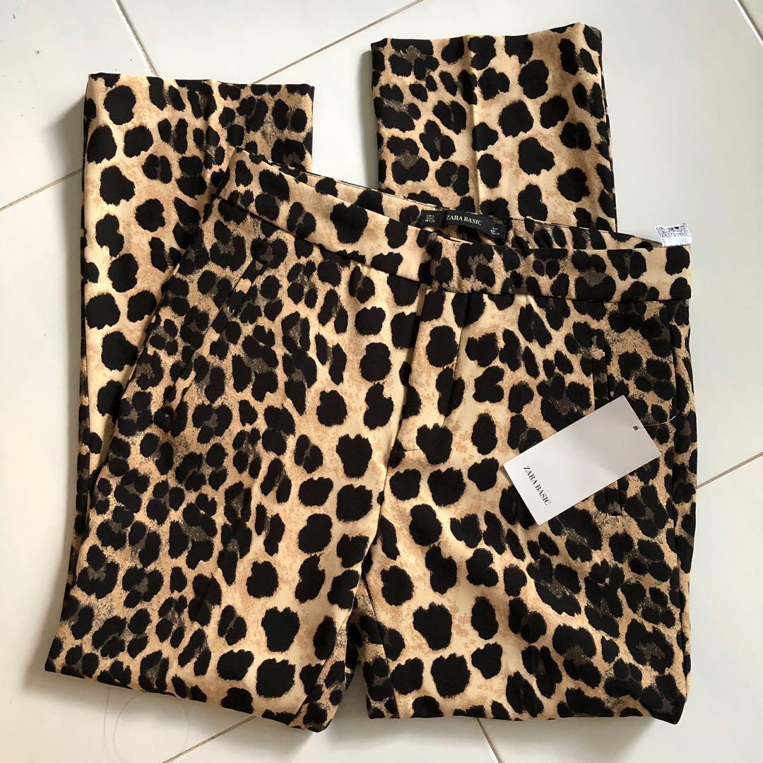 leopard trousers zara