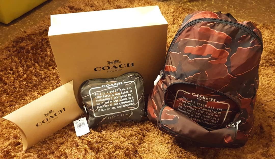 Coach packable backpack cheap