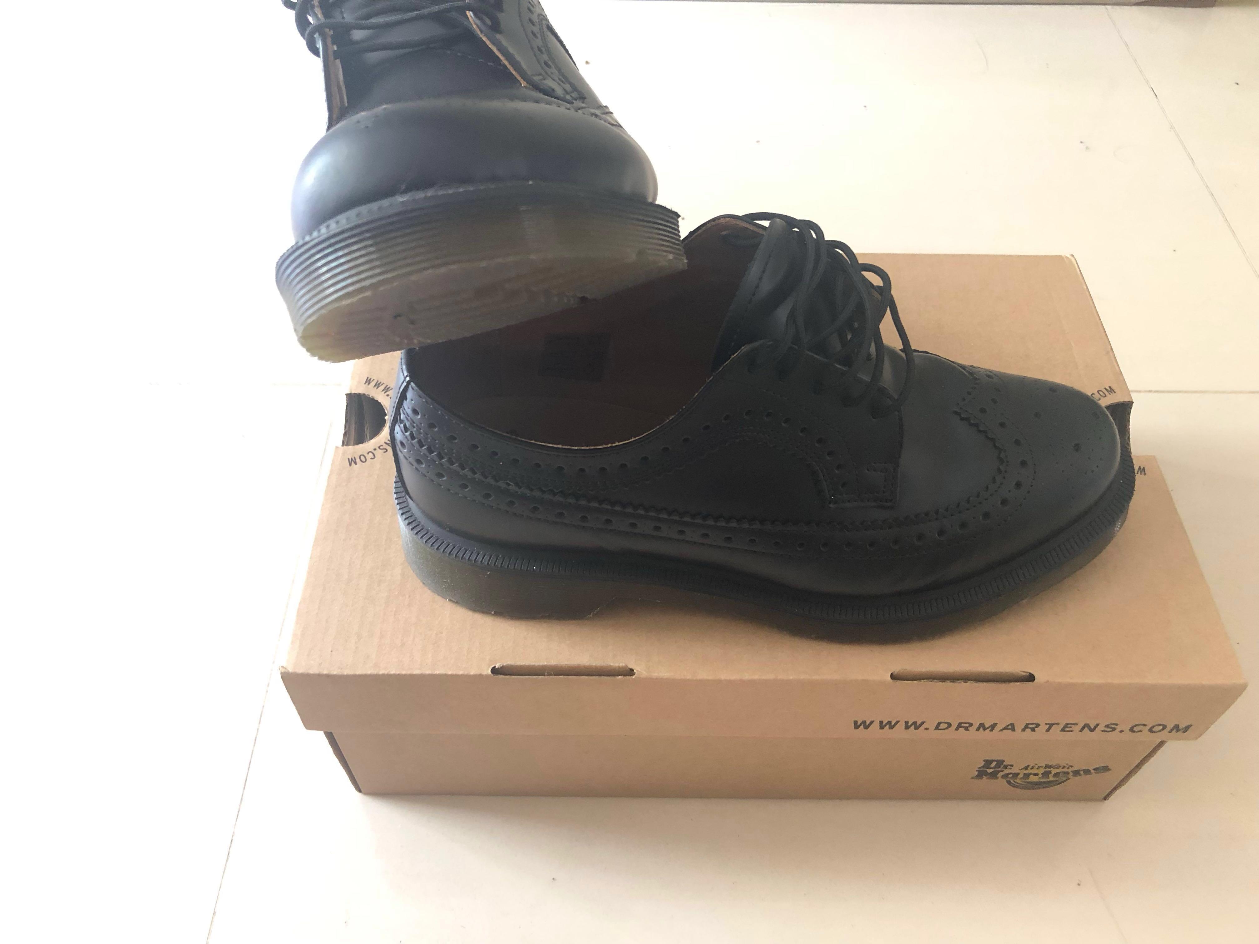 dr martens 3989 black stacked brogues 
