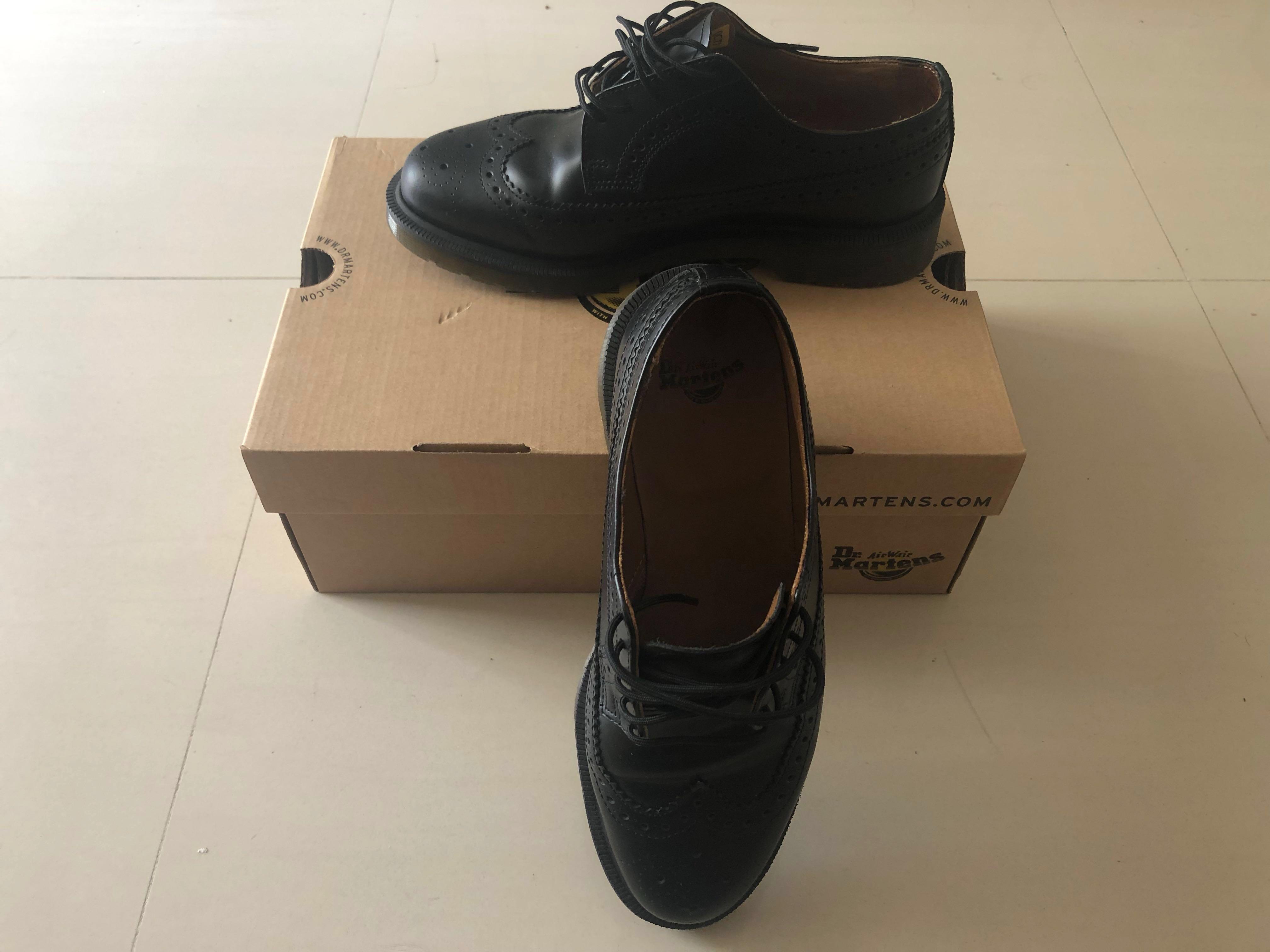 Dr martens 3989 cherry stacked brogues sales