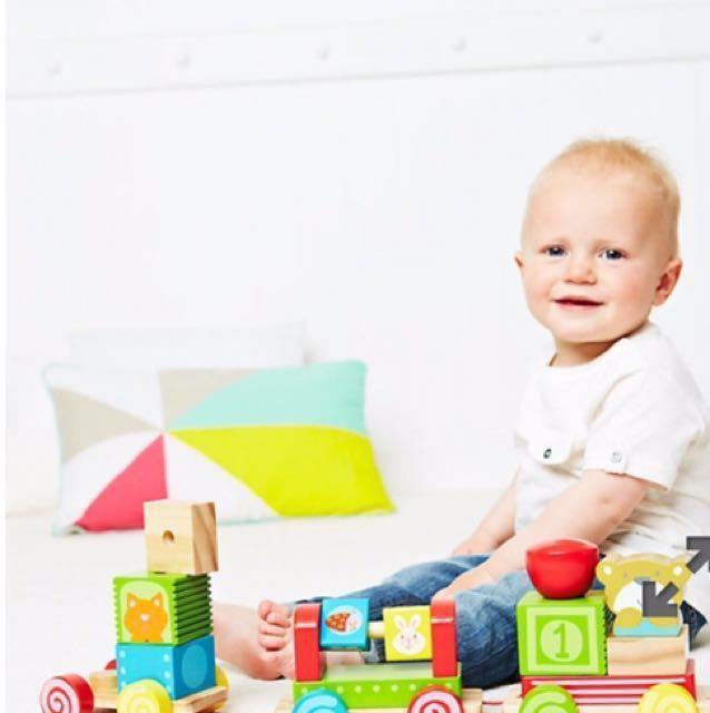 ELC Wooden Stacking Train Hobbies Toys Toys Games on Carousell