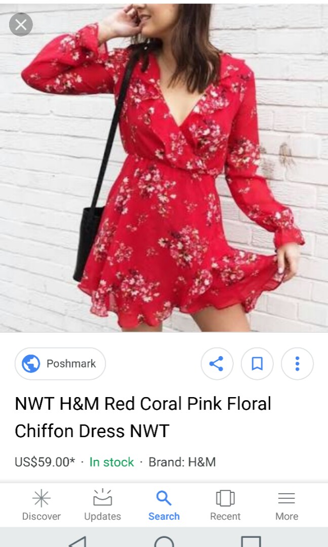 H and m red floral dress Clearance