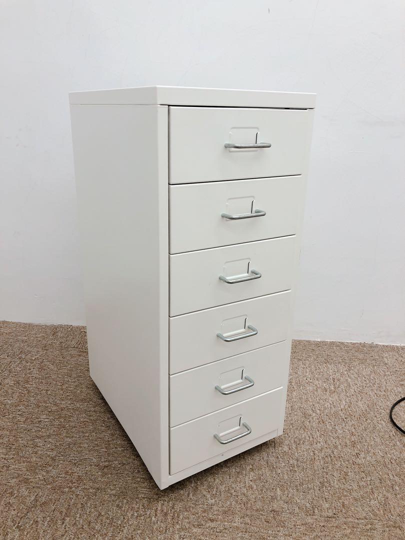 新淨ikea純白色六層文件抽屜鐵櫃 家用辦公室皆宜 傢俬 家居 傢俬 書櫃 櫃子及架 Carousell