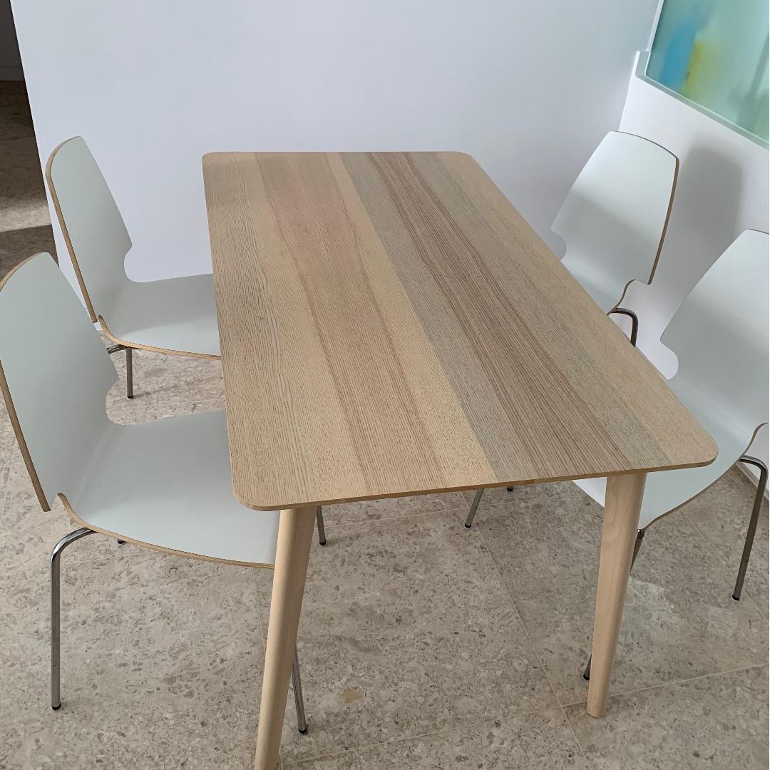 Ikea Lisabo Dining Table 140 X 78 Cm Solid Birch Wood Furniture Tables Chairs On Carousell