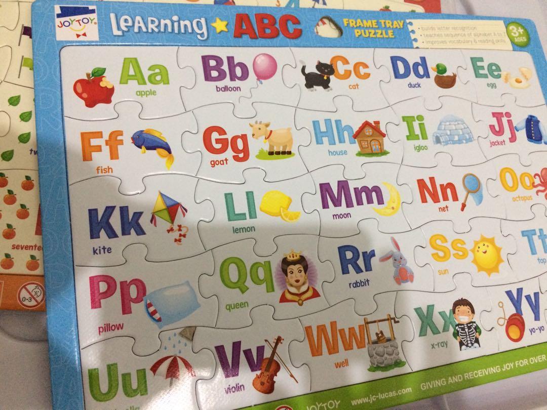 Learning ABC & counting frame tray puzzle, Hobbies & Toys, Toys & Games on  Carousell
