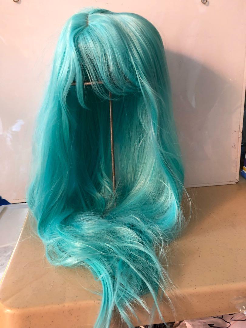 blue wig real hair