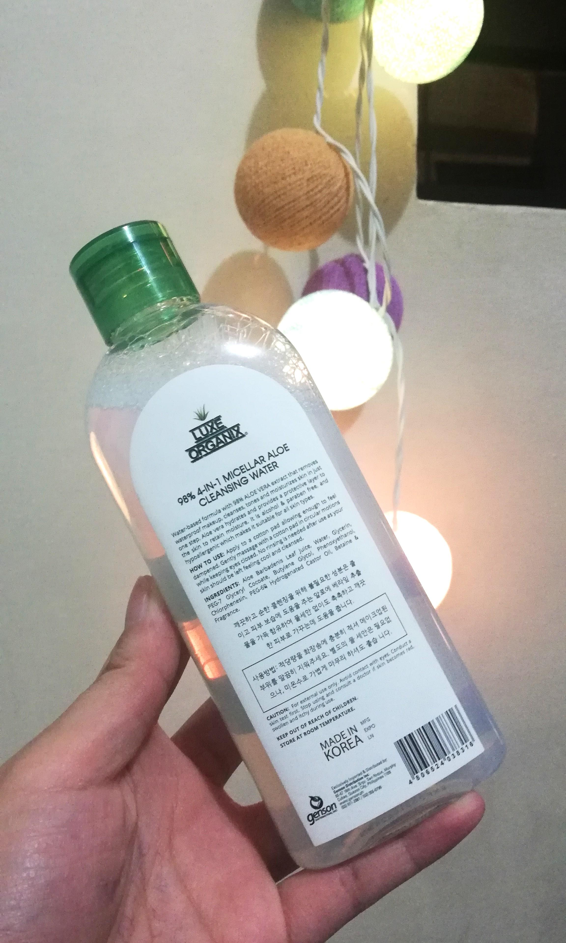 luxe organix micellar water