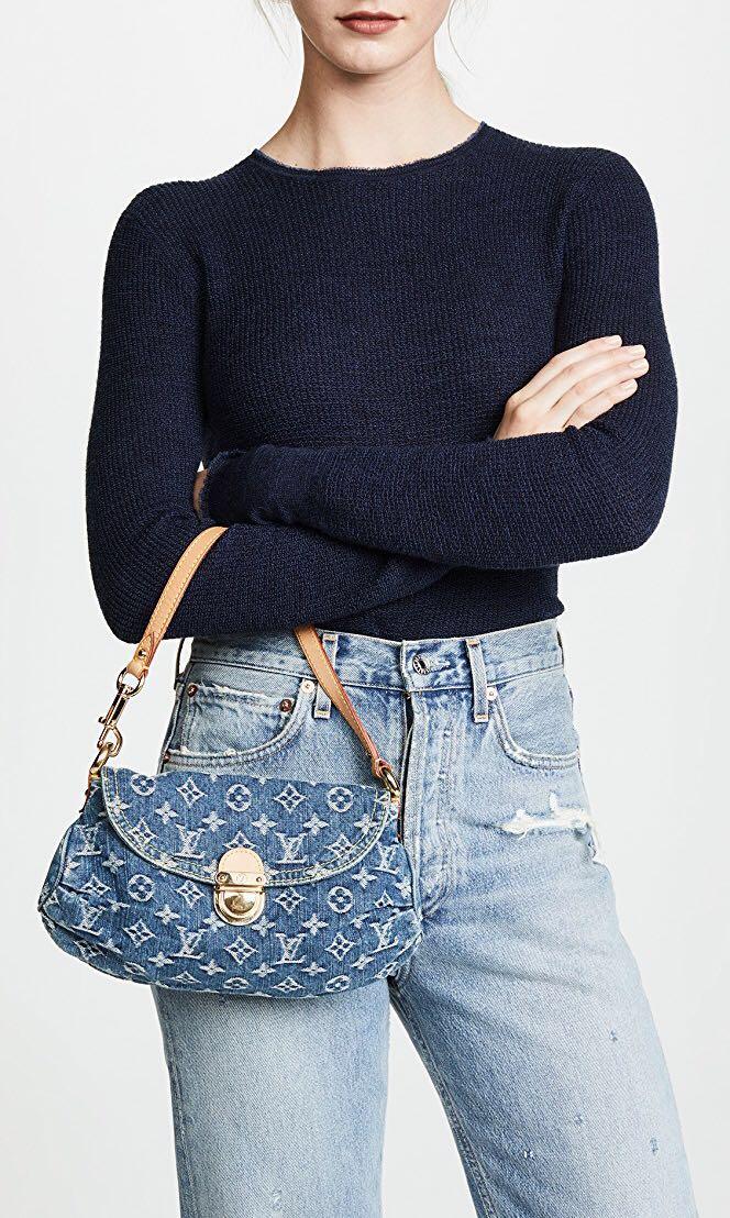Louis Vuitton, Bags, Stunning Louis Vuitton Denim Pleaty Shoulder