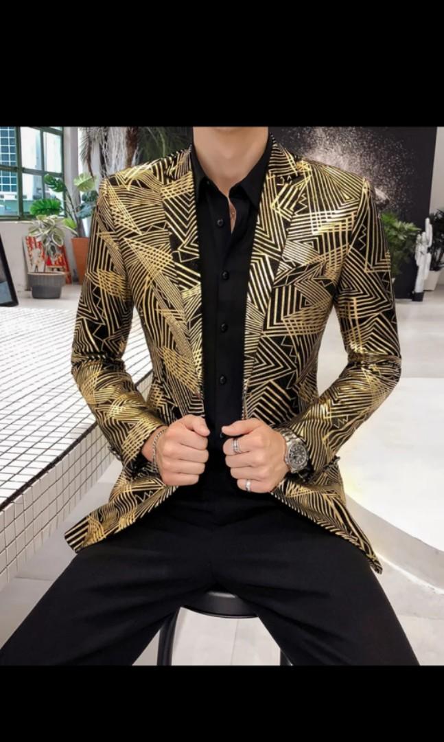 Gold blazer outlet mens