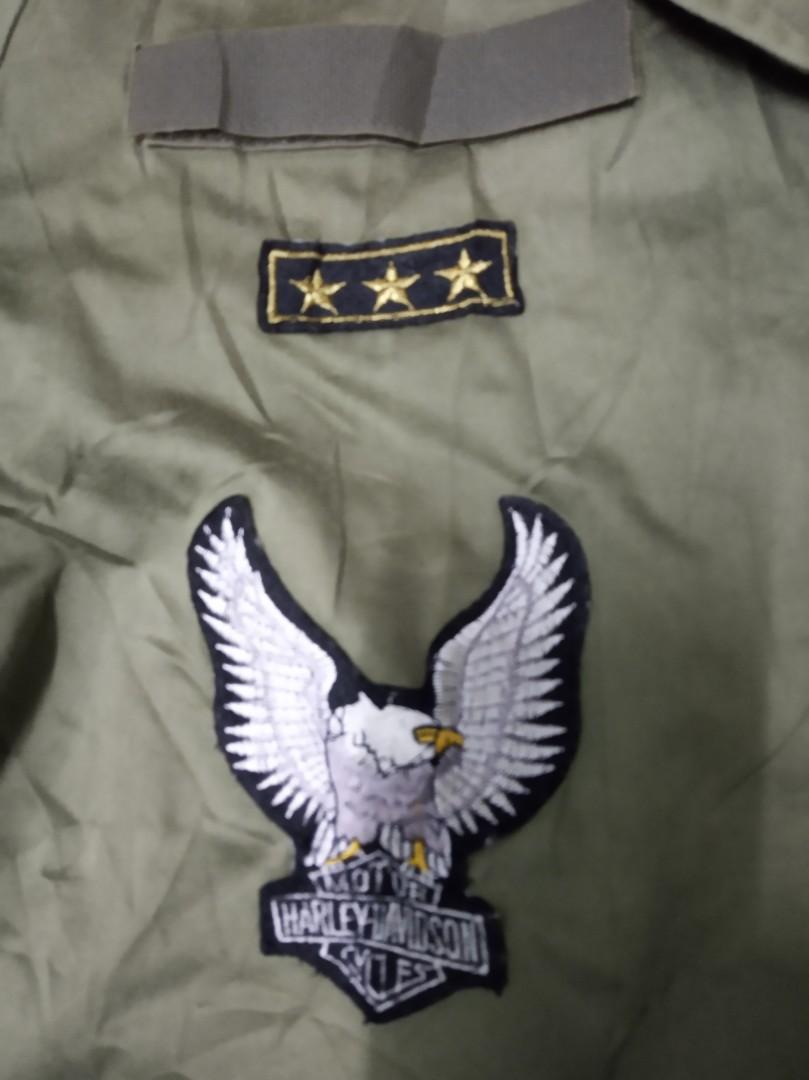 Military jacket (patches), Men's Fashion, Tops & Sets, Hoodies on Carousell