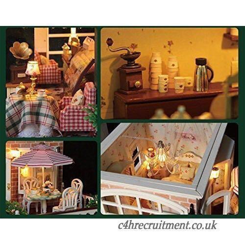 Miniature Dollhouse Diy Kit Paris Coffee And Cake Shop Toys
