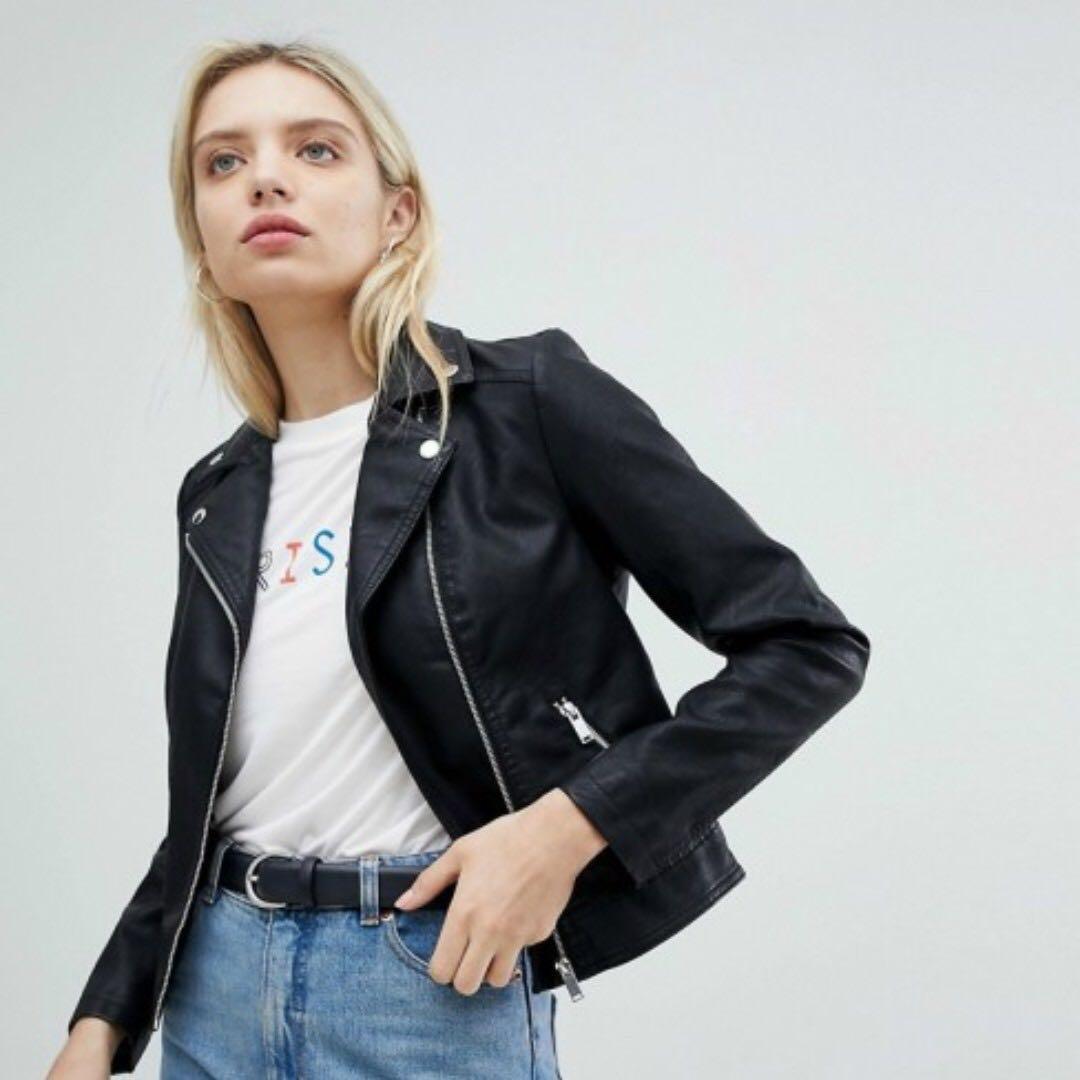New Look Leather Biker Jacket Woman Women S Fashion