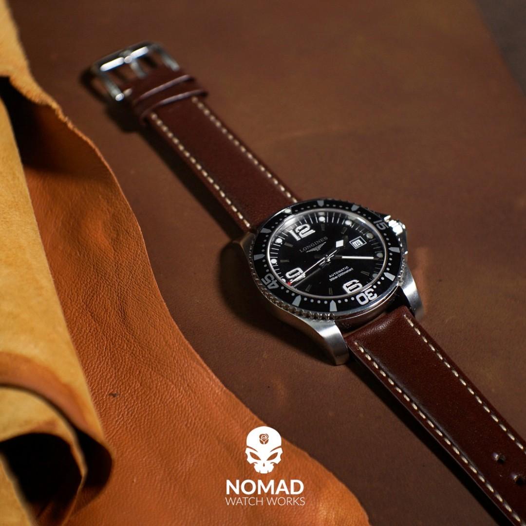 Quick Release Classic Leather Strap In Brown Men S Fashion Watches On Carousell Longines hydro conquest black dial stainless steel case black rubber strap men's watch l36904532. carousell