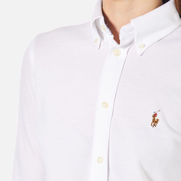 Ralph lauren knit oxford shirt white on sale