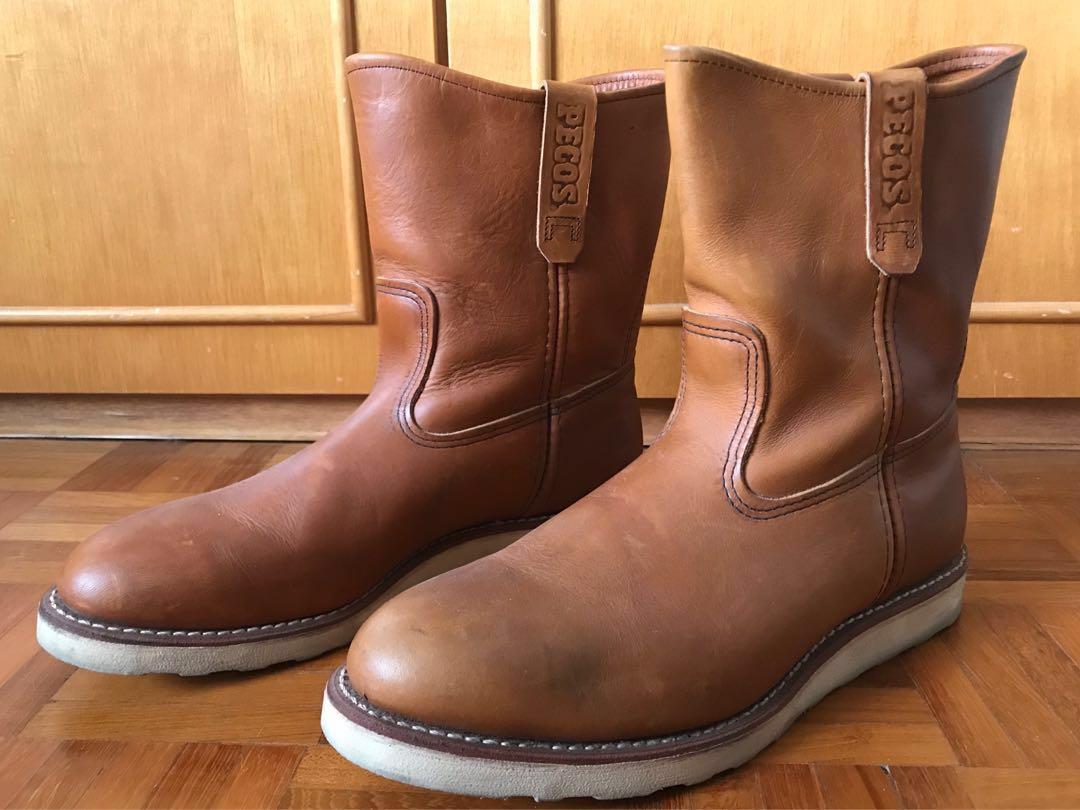 red wing pecos slip on boots