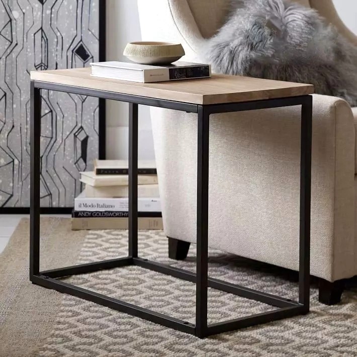 James Rustic Ultra Slim Wooden Side Table