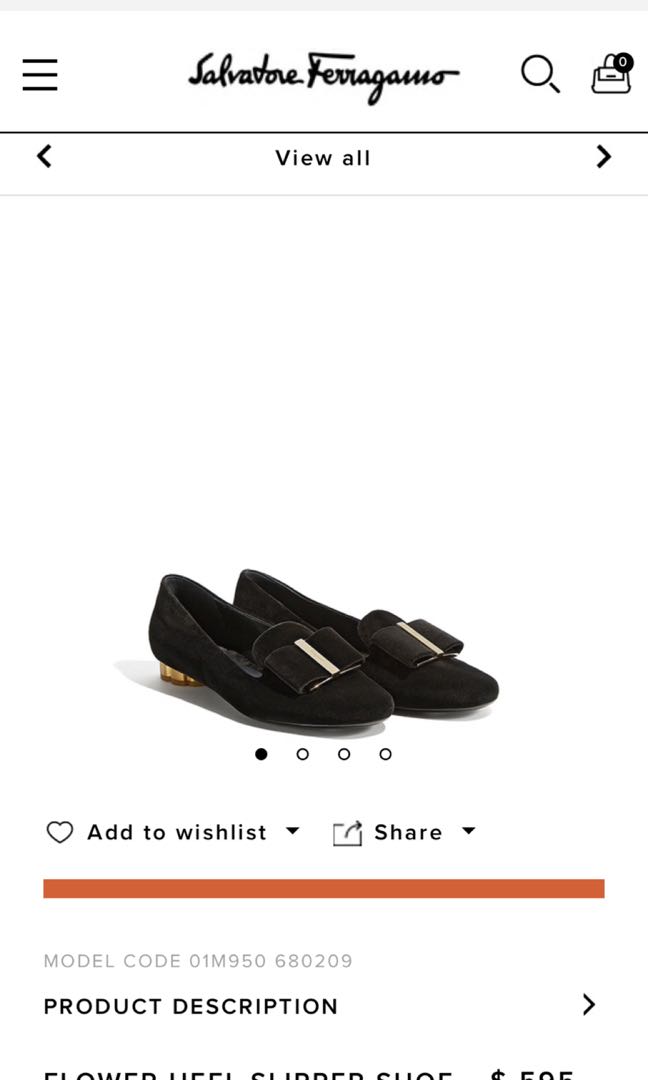 Ferragamo flower heel slipper shoe online