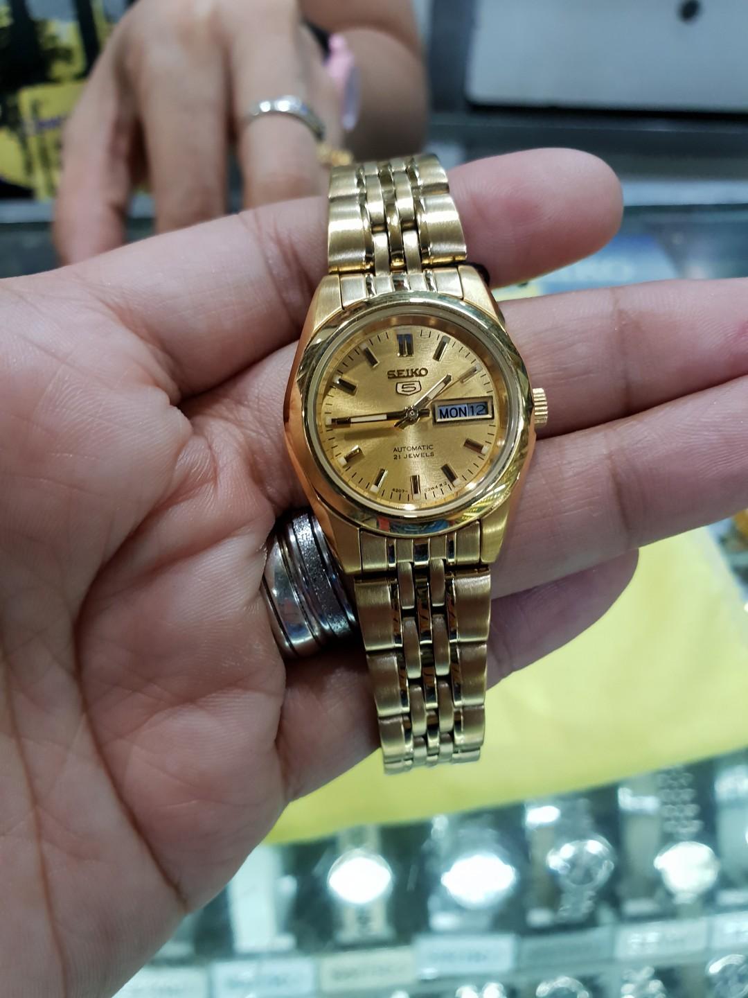 Seiko 5 Watches Gold (Category: Women's Watches) located in Taguig. Submitted by jannethesteban1023 (Listing ID 214015894, Image 2). Description: Seiko 5 Watches 1 year warranty. ..
