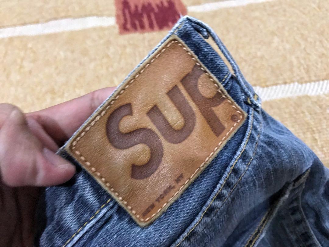 Supreme Stone Washed Selvedge denim jeans Men s Fashion Bottoms
