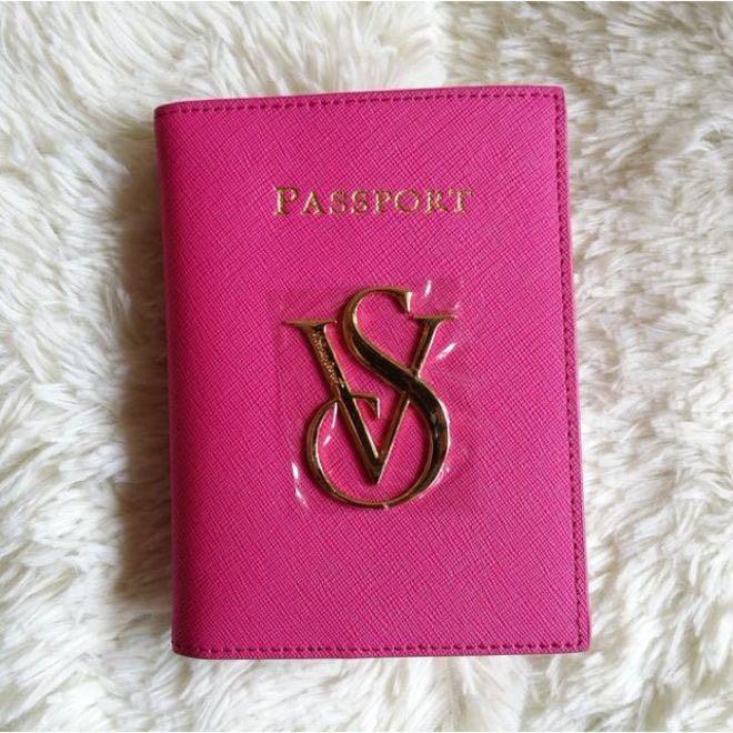 victoria secret passport holder pink