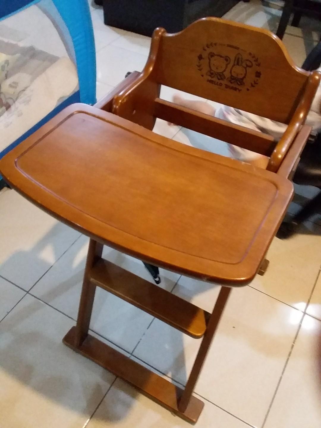 Wooden High Chair On Carousell