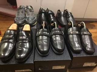Prada, Salvatore Ferragamo leather shoes