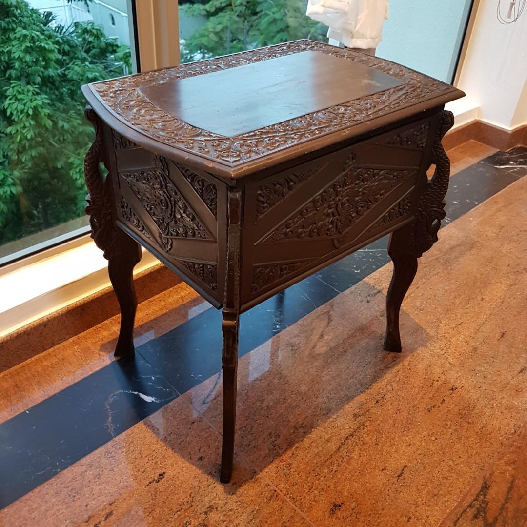40 Years Imported Antique Vintage Wooden Side Table Chest Storage From Philippines Furniture Home Decor Antiques On Carousell