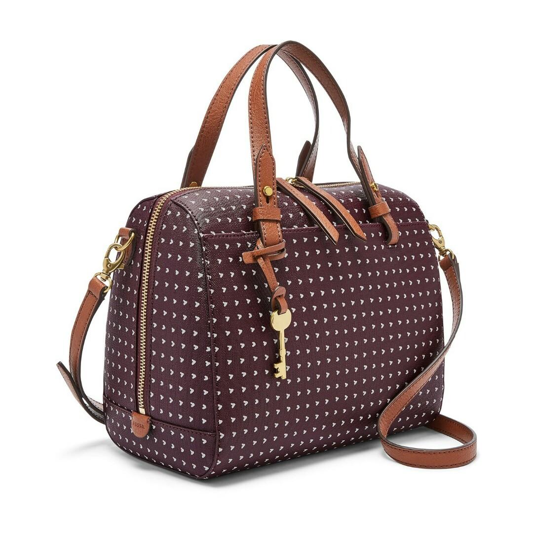 Fossil rachel shop satchel hearts