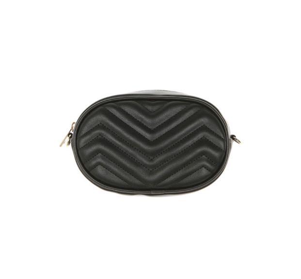 black quilted fanny pack