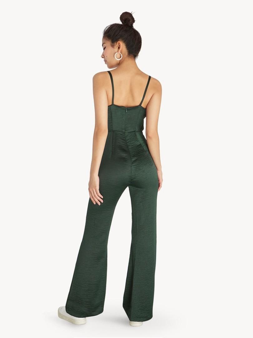 satin cowl neck jumpsuit
