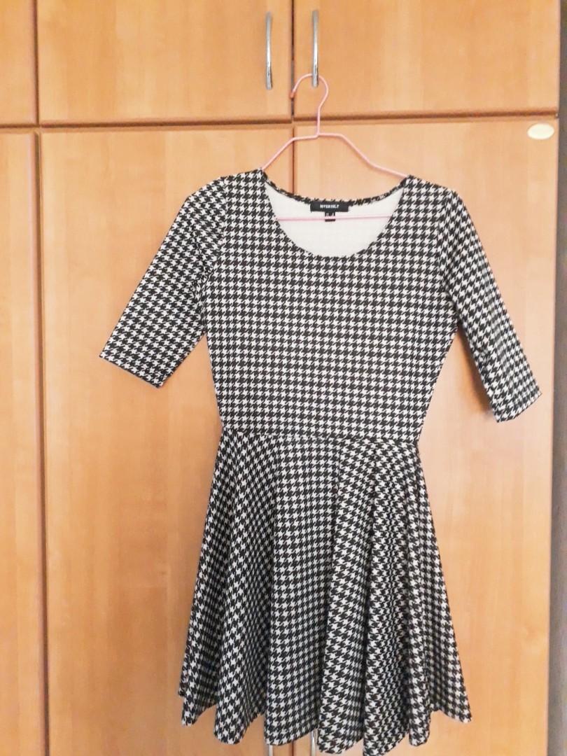 Checkered skater dress