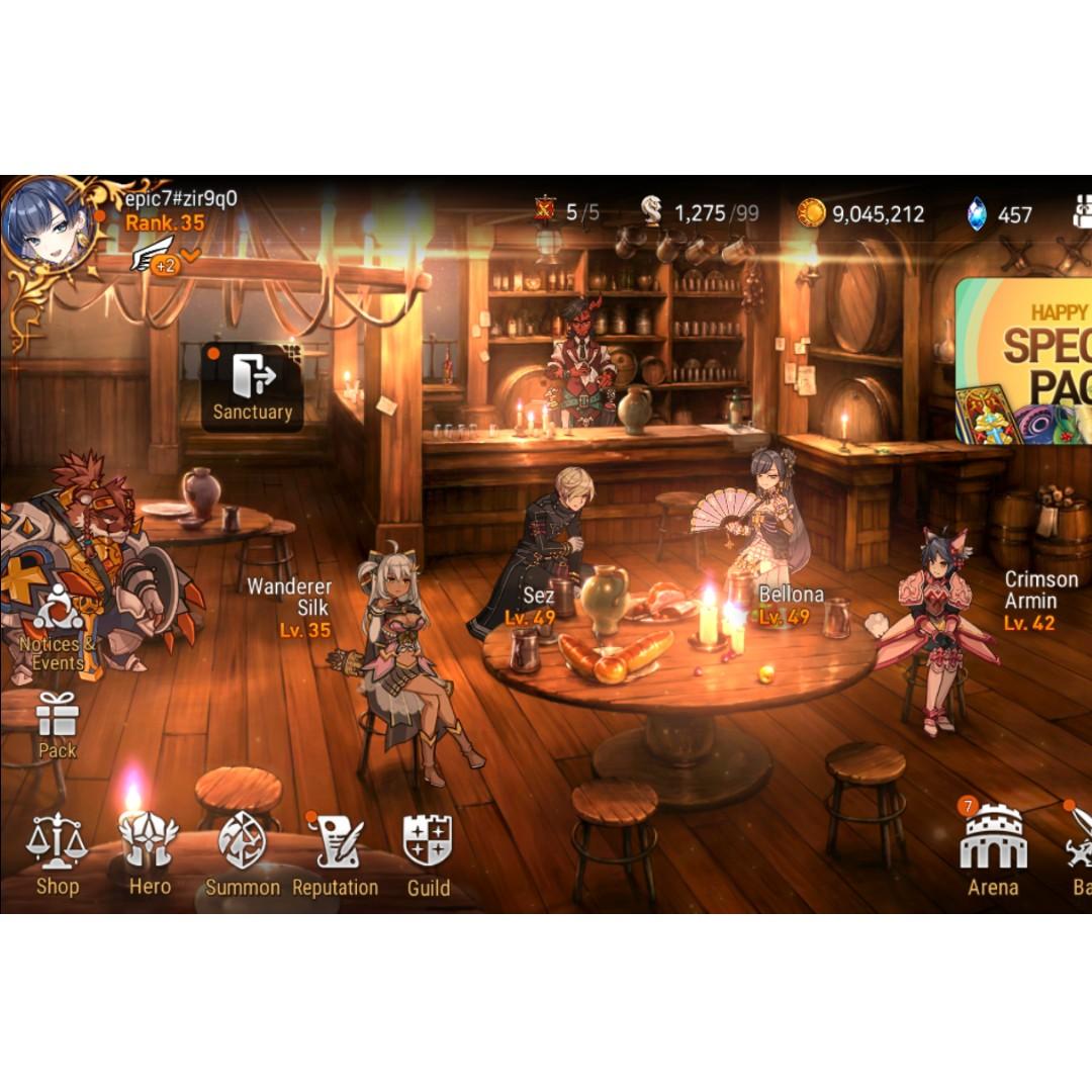 Epic Seven ( Unlinked Stove Account ) Asia Server, Video Gaming