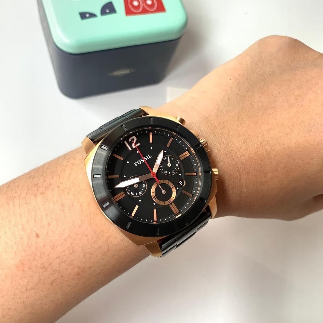 Fossil Privateer Sport Chronograph Black Stainless Steel Watch BQ2290 sz 4 5cm