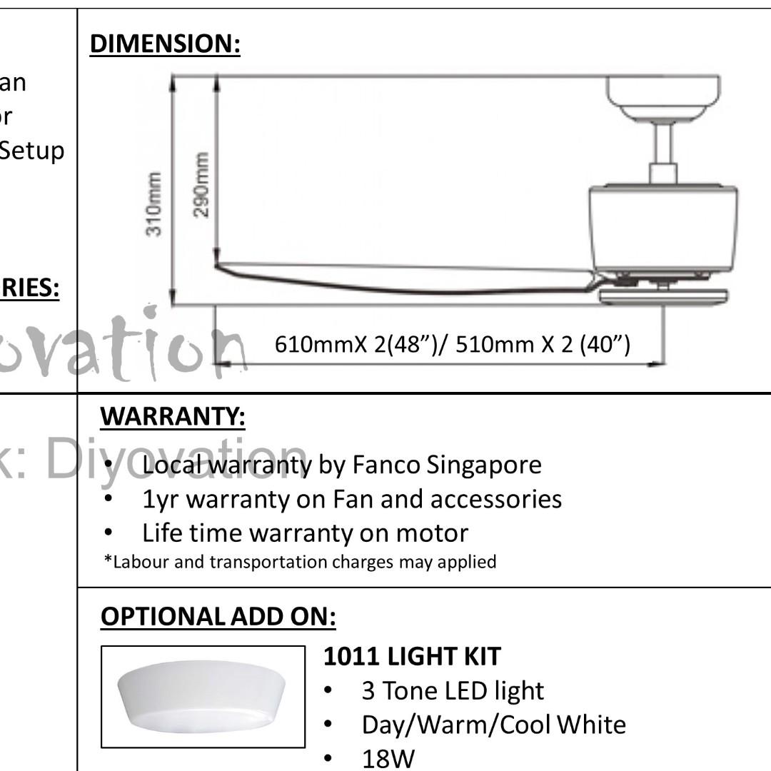 Free Installation Fanco Icon 48 40 Ceiling Fan
