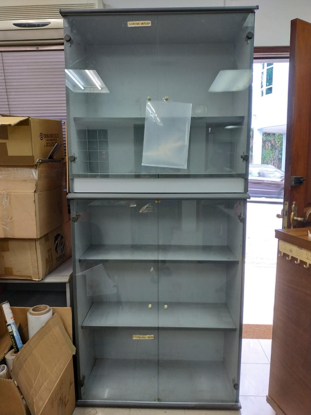Glass Cabinet Furniture Shelves Drawers On Carousell