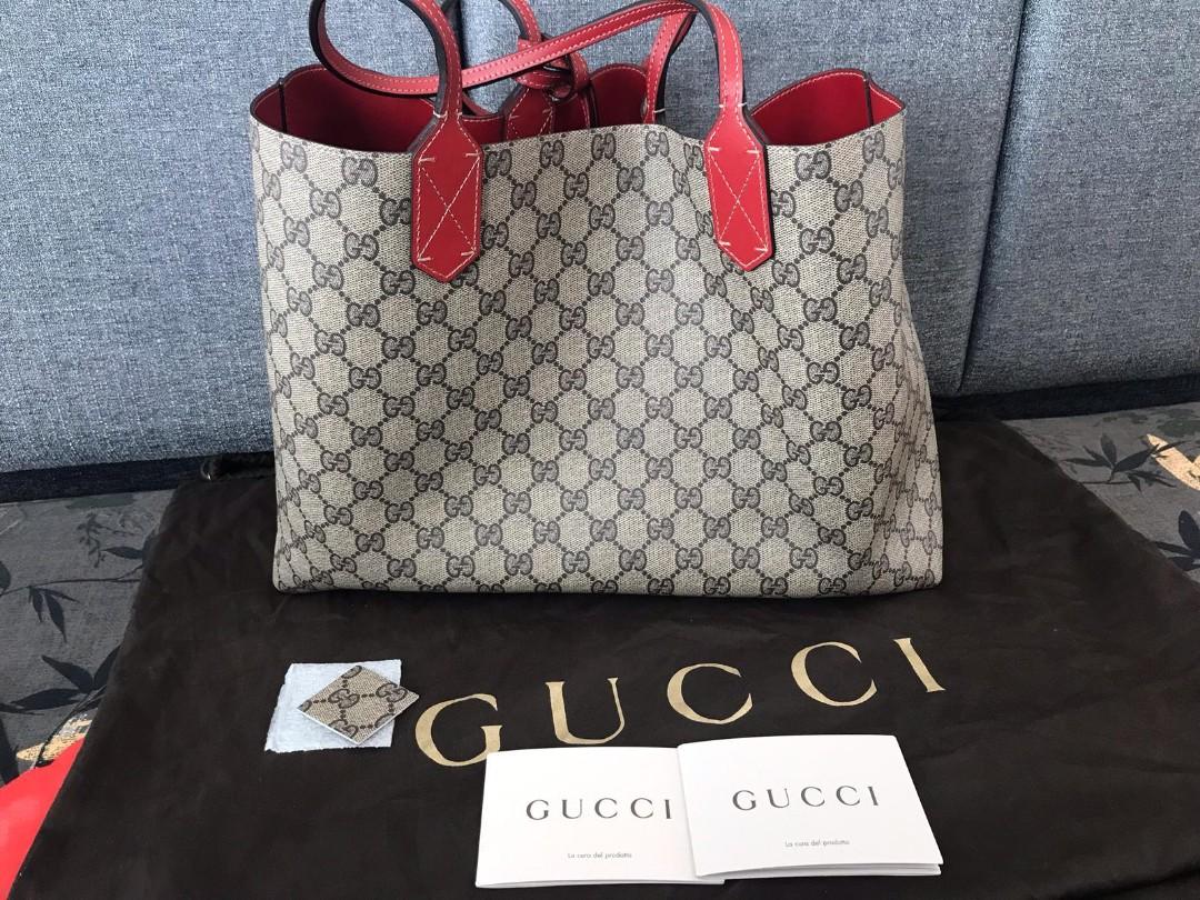 gucci red reversible tote