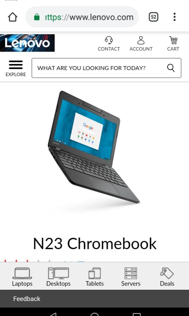 Lenovo n23 (Category: Laptops & Notebooks) located in Manila. Submitted by kahelkloune (Listing ID 214196779, Image 1). Description: Almost new lenovo n23 loptop touchscreen use this thrice only my son don't use it anymore purchase last december.