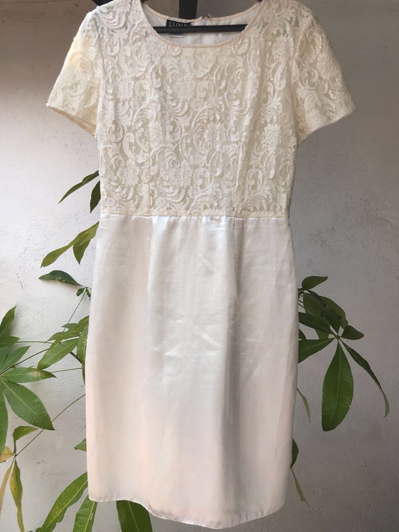 Elegant Luna White Floral Print Party Dress
